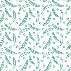 peas line icons seamless pattern