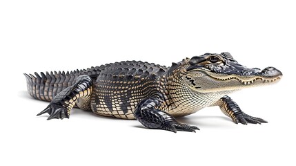 Fototapeta premium American Alligator in front of a white background 
