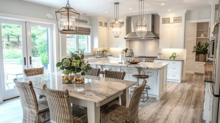 Fototapeta premium Kitchen countertop with a neutral color palette. generative ai