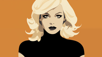 レトロな雰囲気のブロンド女性
Blonde woman with a retro look