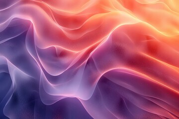 Fototapeta premium A colorful, abstract image of a wave with purple, red, and orange colors. The image has a dreamy, ethereal quality to it, with the colors blending