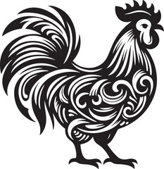 rooster isolated on white