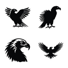 Obraz premium eagle silhouettes set