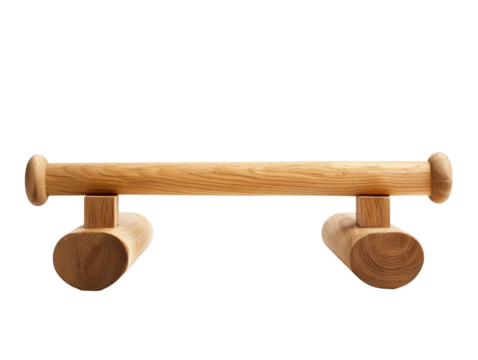 Minimalist  wooden seesaw isolated on transparent