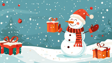 cute snowman illustration