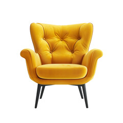 Cozy Yellow Armchair with Soft Fabric Upholstery