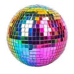 Obraz premium Colorful Disco Ball with Rainbow Mirrored Tiles