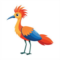 Colorful Silhouette Beautiful Birds Flat Vector Illustration , Flat Vector Illustration Colorful Silhouette Beautiful Birds