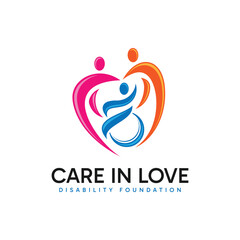 Disability care logo design. Foundation or community logo design