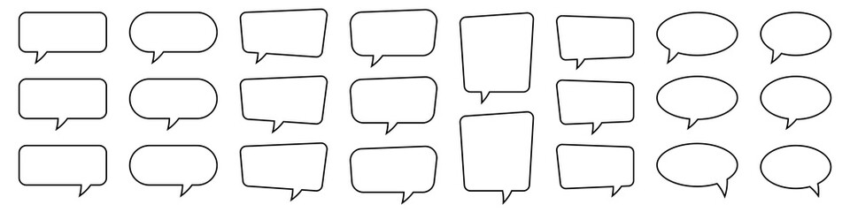 Fototapeta premium Speech bubble, speech balloon, chat bubble line art icon for apps and websites.