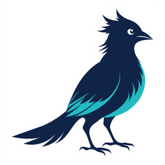 Colorful Silhouette Beautiful Birds Flat Vector Illustration , Flat Vector Illustration Colorful Silhouette Beautiful Birds