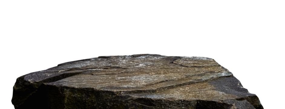 Stone Rock podium isolated for a Product Display,Sea Rock Shelf with rough surface texture,Single Rock cliff