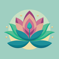 Obraz premium A colorful and abstract illustration of a lotus flower symbolizing calmness and serenity, A calming image of a lotus flower symbolizing balance and peace