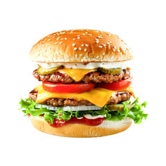 hamburger isolated on transparent background , PNG image with background removed