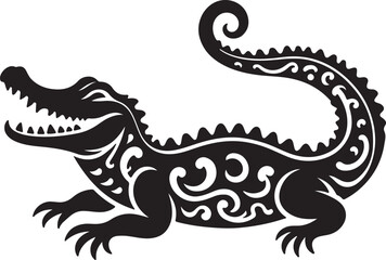 Crocodile silhouette vector illustration