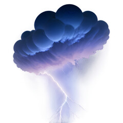 A striking image of a cumulonimbus cloud illuminated by a powerful lightning bolt