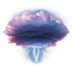 A striking image of a cumulonimbus cloud illuminated by a powerful lightning bolt