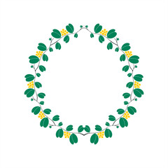 colorful illustration of sweetheart Hoya plant as a round frame