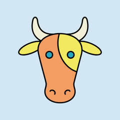 Cow vector flat icon. Animal head sign