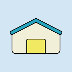Farm barn vector icon. Farm animal sign
