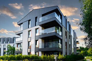 Fototapeta premium New houses construction. Residential house development