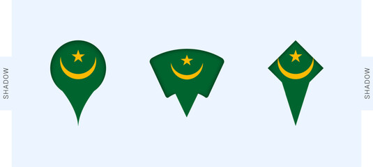 Mauritania Map Markers Set. Perfect for projects related to Mauritania, travel, geography, and international representation.