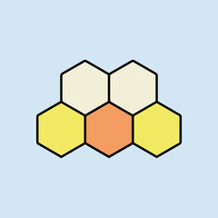 Honeycomb bee vector flat icon. Farm animal sign