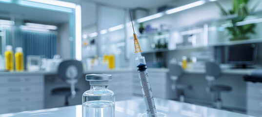 Close-Up of Botox Syringe in Sterile Clinic Setting for Cosmetic Injections and Beauty Treatments
