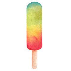 rainbow colors of popsicle watercolor
