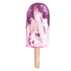blueberry flavour of popsicle watercolor