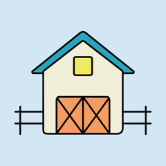 Farm barn vector icon. Farm animal sign