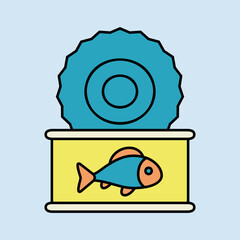 Fish preserves vector flat icon. Farm animal sign