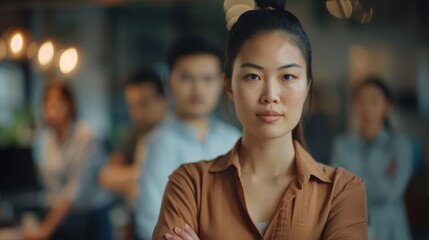 Portrait of law firm, confident woman for business, consultation mockup, or contract negotiation. Government or fake leader, lawyer or attorney with crossed arms, justice advisor