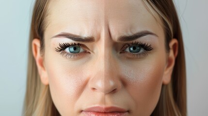 Fototapeta premium Before and After Botox Treatment: Clear Results Showing Smooth and Rejuvenated Skin - Perfect for Beauty Campaigns