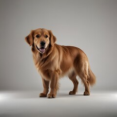 Happy Golden Retriever: A Joyful Portrait on a White Background