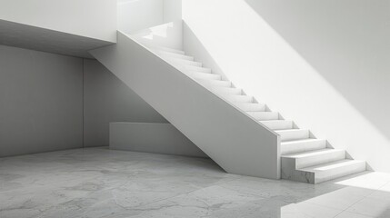 Obraz premium Sophisticated Simplicity, Monochromatic Minimalist Modern Staircase