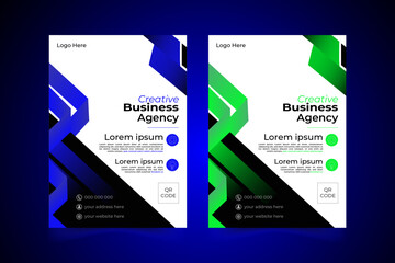 a bundle of 2 templates of a4 flyer, Corporate business flyer template design, marketing, business proposal,perfect for creative professional business.Abstract Colorful vector template.