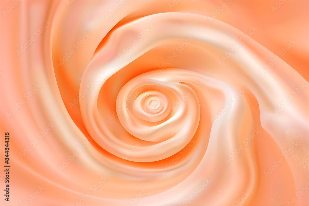 Poster elegant peach background. silk satin with soft wavy folds. abstract composition features an endless 