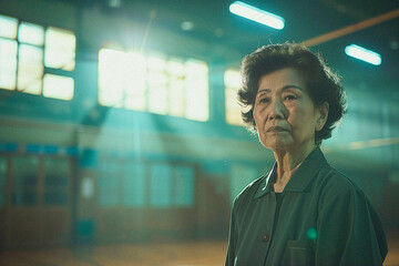 Fototapeta premium portrait of senior woman in the gym