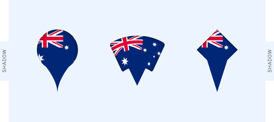 Australia Map Markers Set. Perfect for projects related to Australia, travel, geography, and international representation.