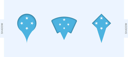 Micronesia Map Markers Set. Perfect for projects related to Micronesia, travel, geography, and international representation.