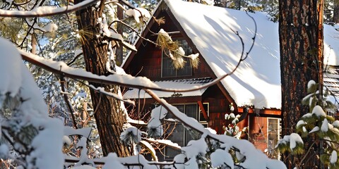 house in the winter forest