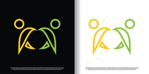 Family logo design with modern style Premium Vector