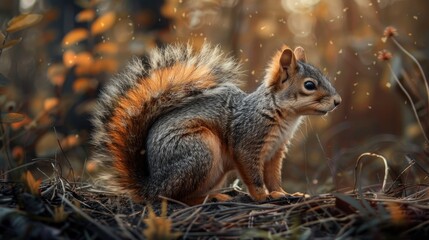 Obraz premium Suburban Yard Fox Squirrel