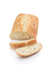 Ciabatta bread isolated on a white background
