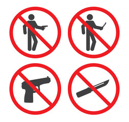 no gun stop warning sign