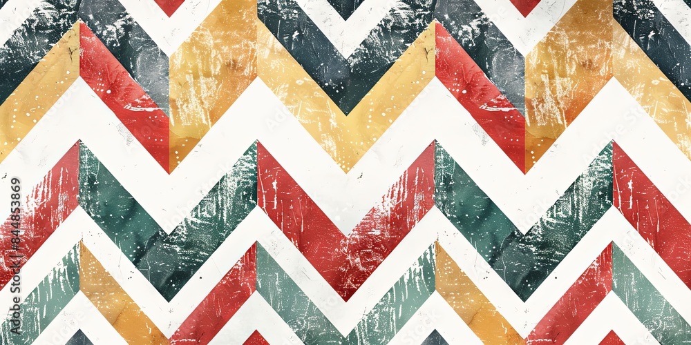 Poster Christmas Festive chevron texture pattern - Posters