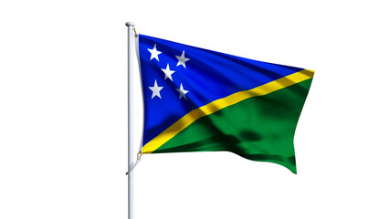 Waving flag of solomon islands isolated on transparent background.