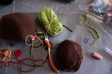 Yarn and crochet needles