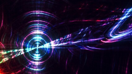 Futuristischer violetter Lichteffekt in hell leuchtender Energiestruktur. Geschwindigkeitseffekt....